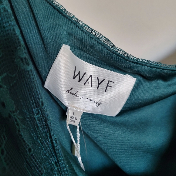 Wayf Teal One-Shoulder Mini Dress - Picture 9 of 12
